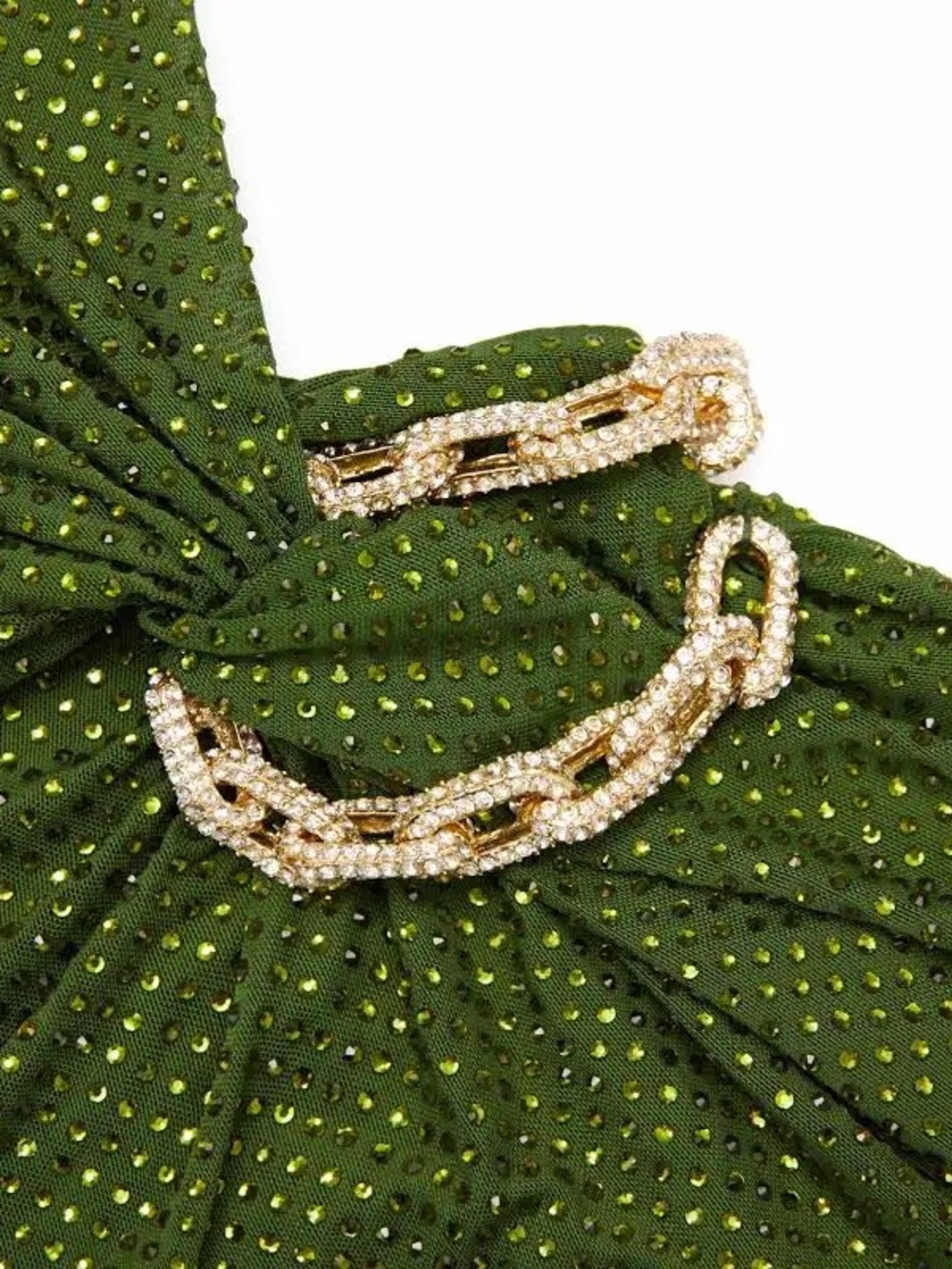 Self-Portrait Olive Rhinstone Embellished Maxi Dress - Picture 5 of 5